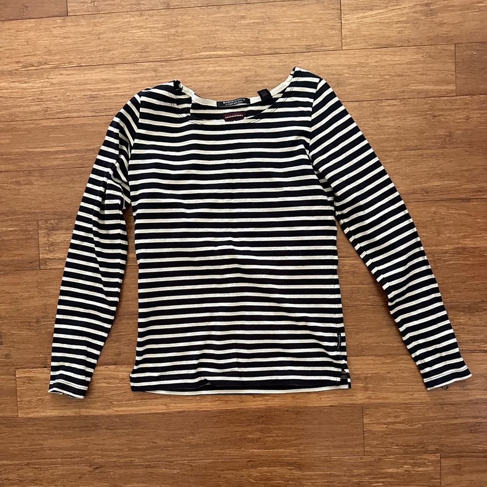 Maison Scotch Striped Shirt with Zippers Size P’tite